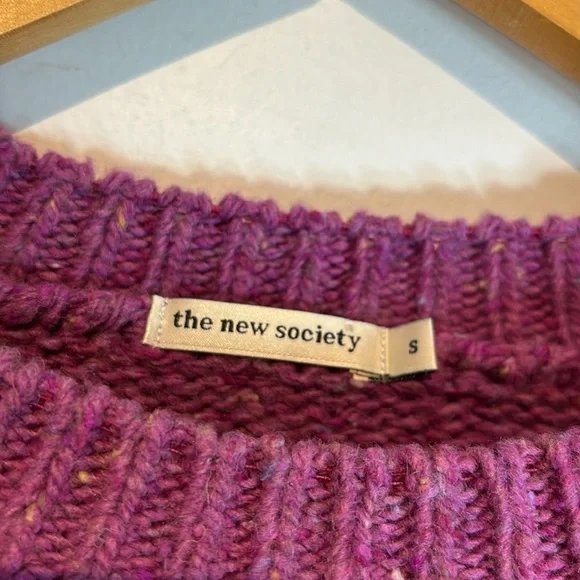 THE NEW SOCIETY Recycled Tirso Sweater in Purple, Size Small - Picture 10 of 13